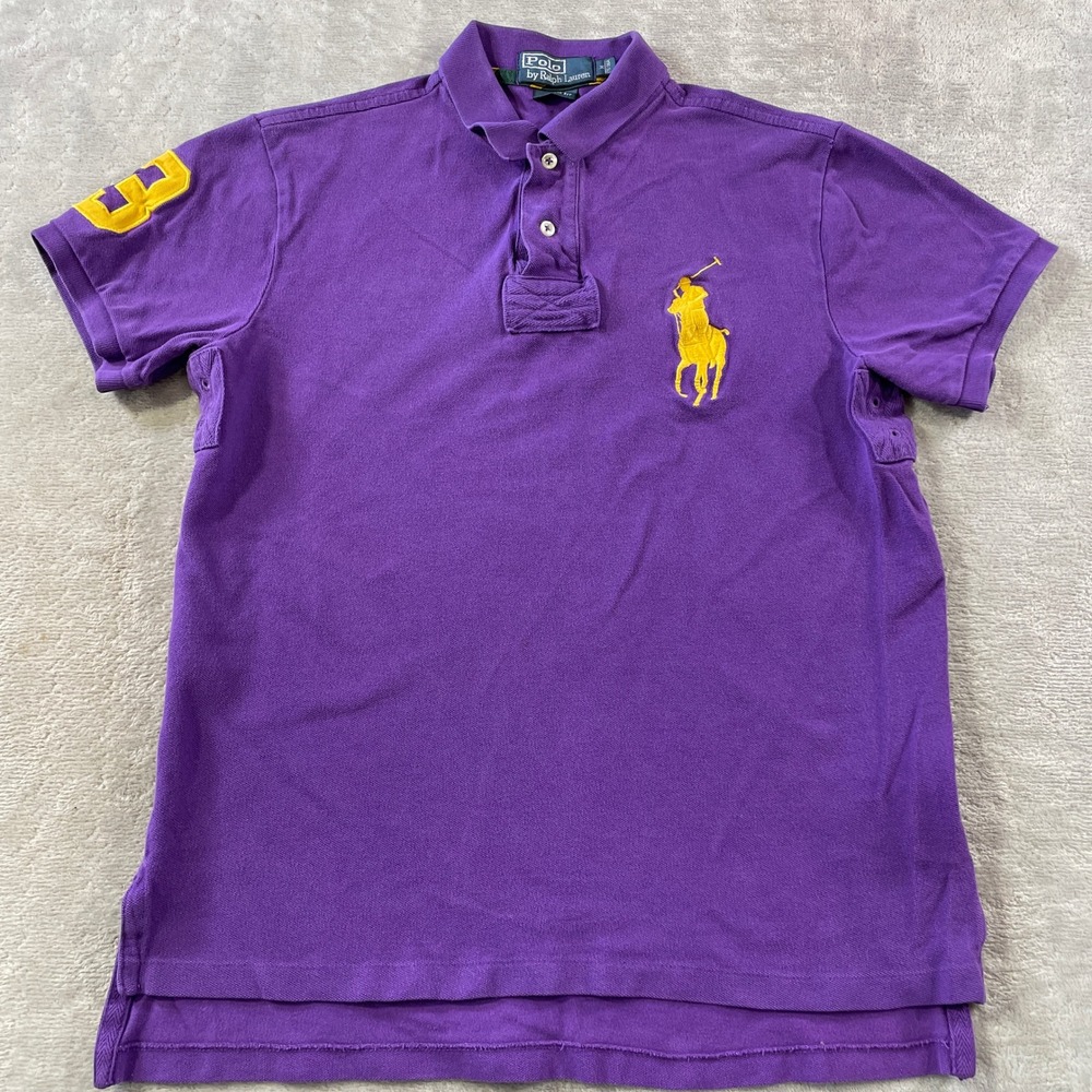 Polo Ralph Lauren Rugby Polo Shirt Mens Medium Purple Big Pony Preppy